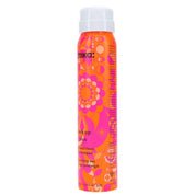 A can of Mikda 'Spark Up Plus' hair product, featuring a vibrant retro floral pattern in orange, pink, and yellow with a white cap, on a solid white background.