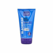 Blue tube of Clean & Clear Blackhead Daily Scrub on a white background