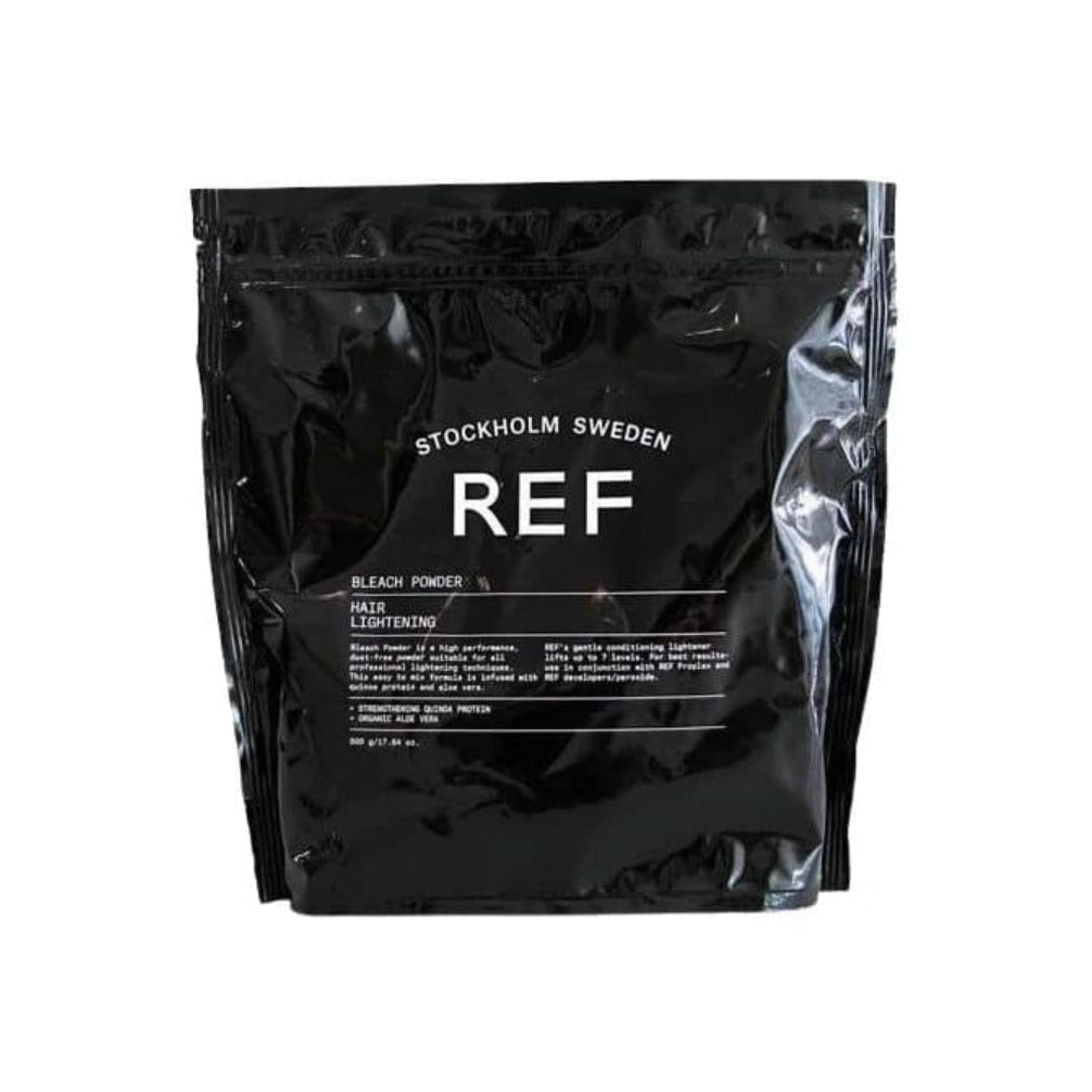 REF Bleach Powder 500g is a professional lightening powder designed to help lift hair color while supporting even application. This salon-quality formula is suitable for various lightening techniques and helps achieve controlled results during the bleaching process.