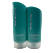 Two bottles of Keratin Complex Keratin Care Shampoo and Conditioner on a white background
