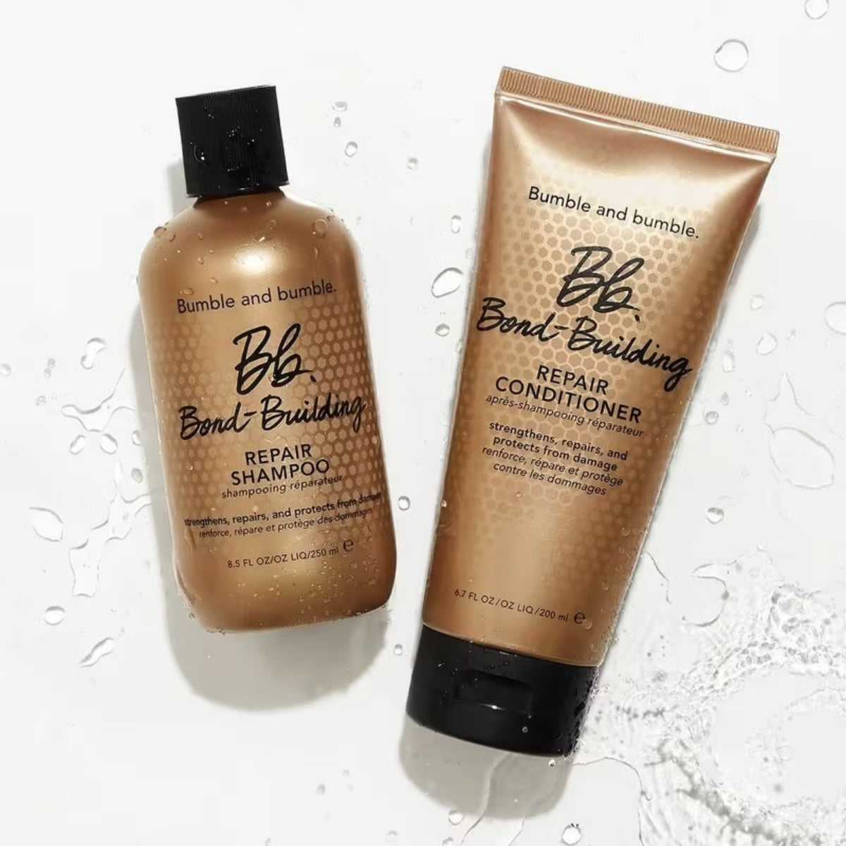 Bumble and bumble Bond-Building Repair Shampoo 8.5 oz & Conditioner 6.7 oz Duo – Strengthening Care for Damaged Hair