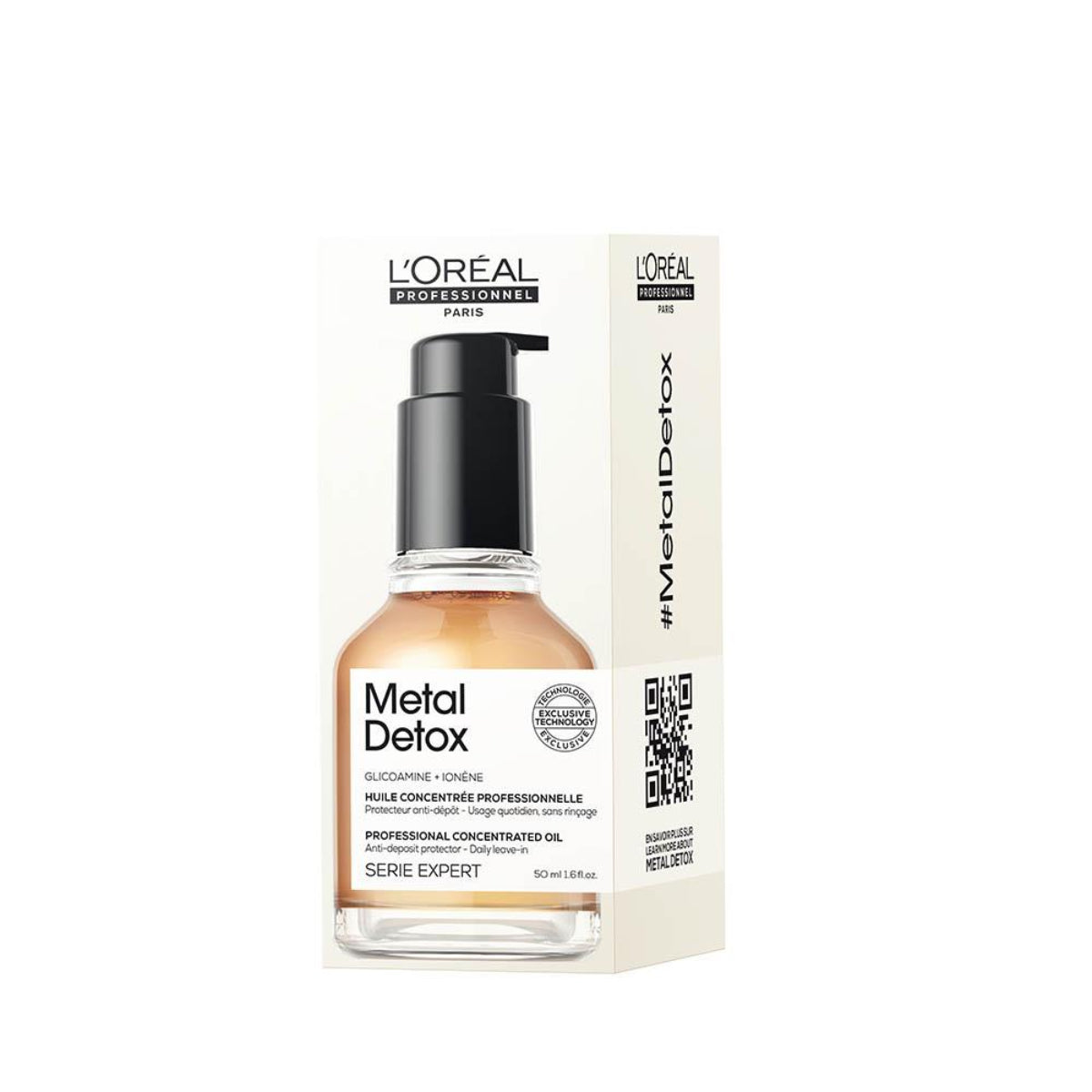 L'Oreal Metal Detox hair care product with packaging on a white background