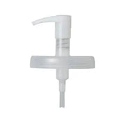White plastic pump dispenser on a white background