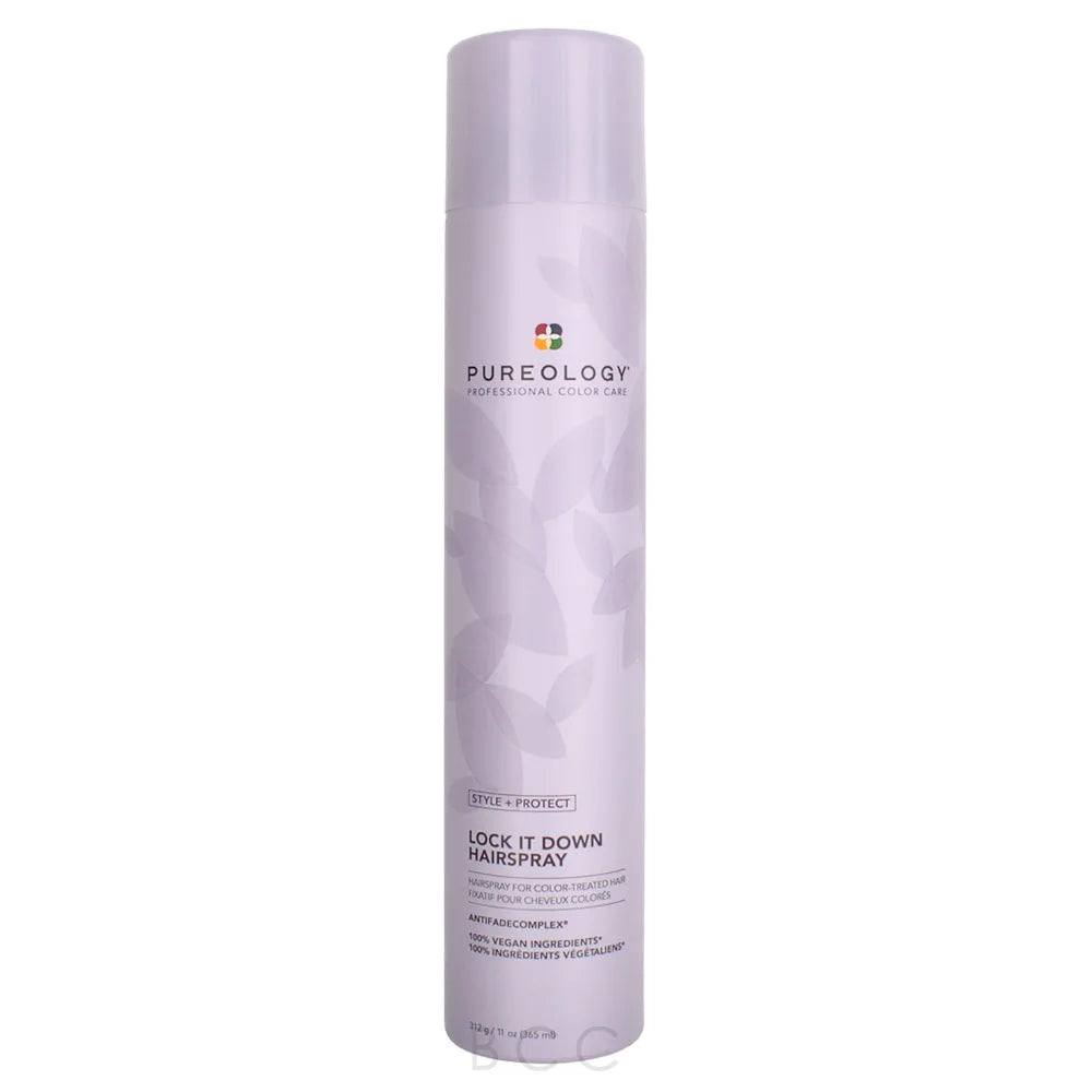 Pureology Style + Protect Lock It Down Hairspray 11 oz– Maximum Hold & Color Protection