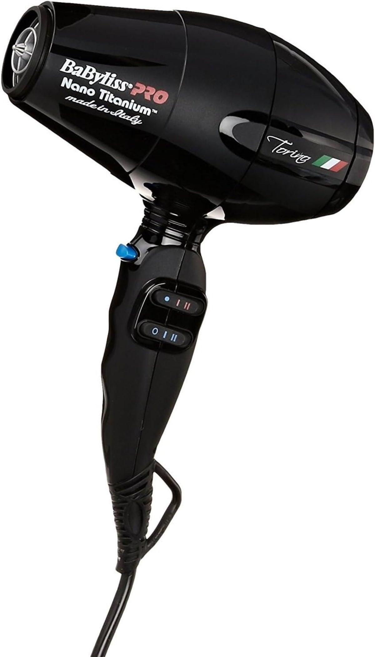 BaBylissPRO Nano Titanium 6100 Torino Ionic Hair Dryer 2000 Watts Black
