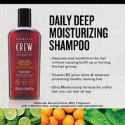 American Crew Daily Moisturizing Shampoo – Hydrating Men’s Shampoo for Dry Hair & Scalp
