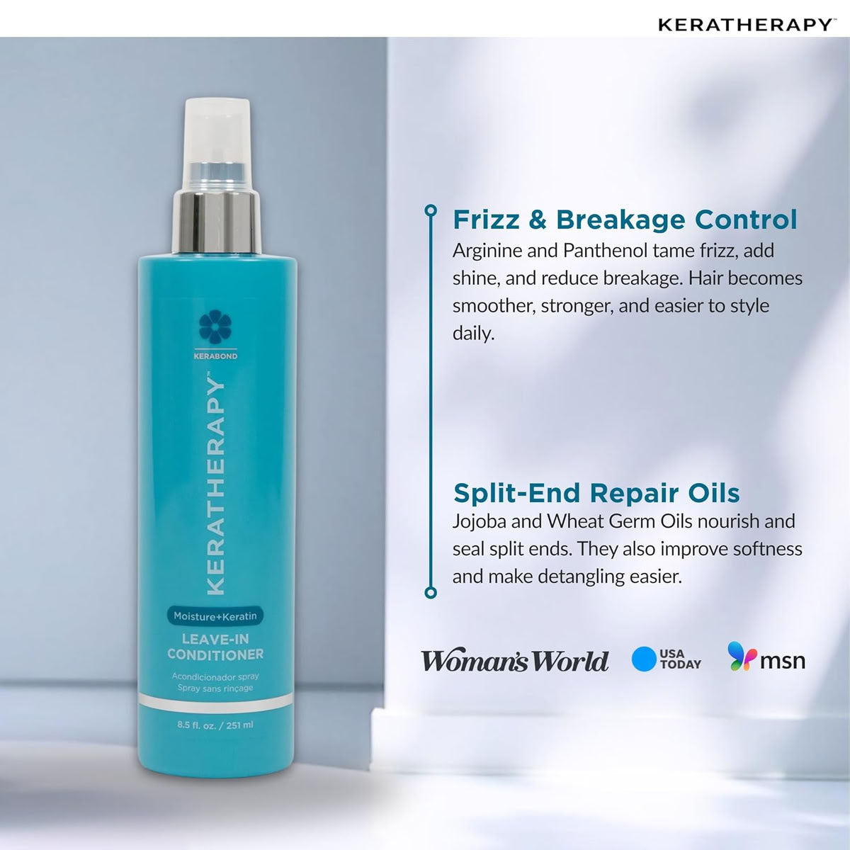 Keratherapy Moisture Shampoo, Conditioner 10.1 oz & Leave In Conditioner 8.5 oz