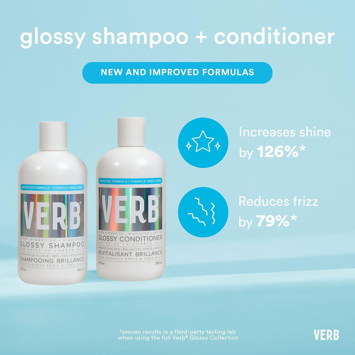 VERB Glossy Shampoo Conditioner & Shine Spray Bundle