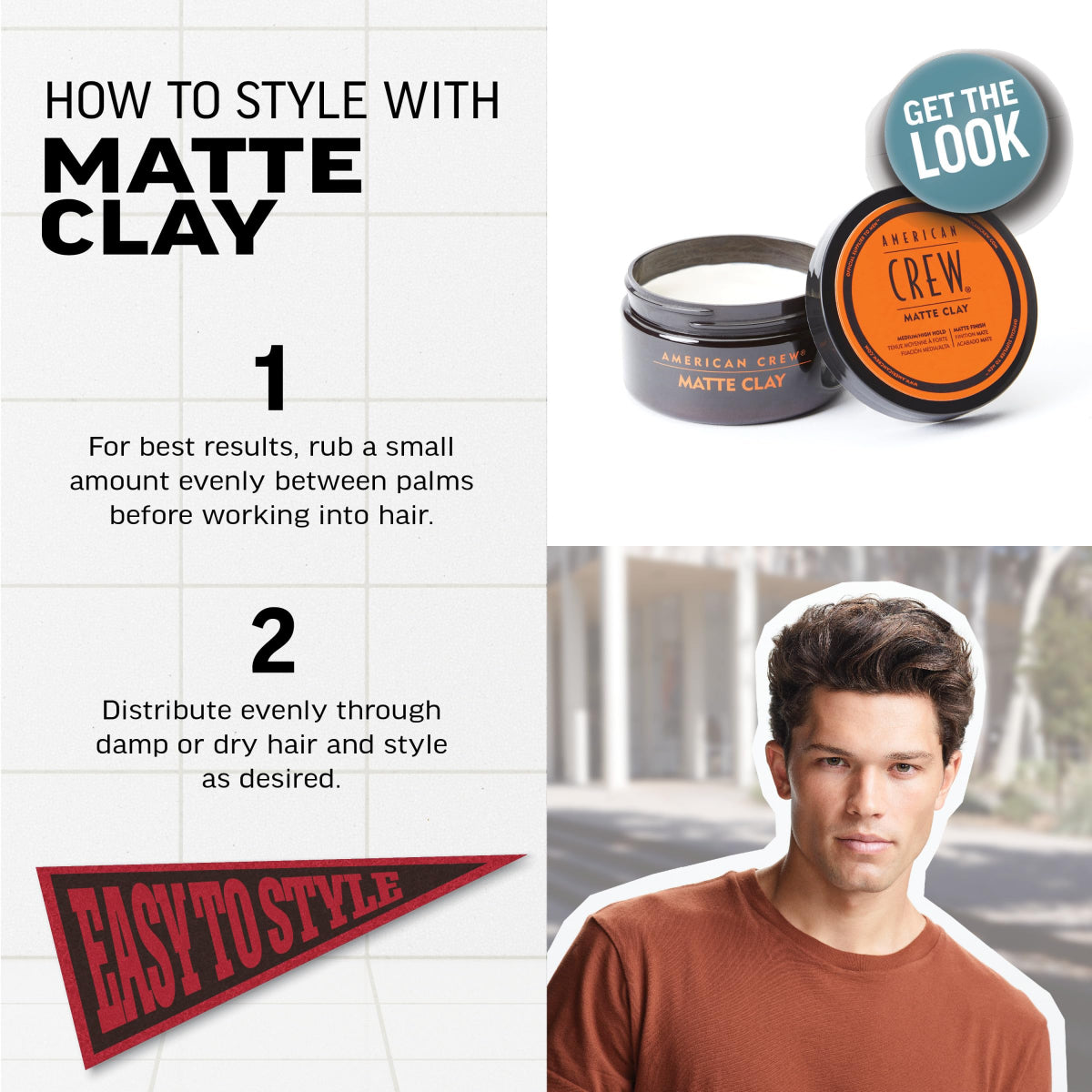 American Crew Matte Clay 3 Oz Pack of 2