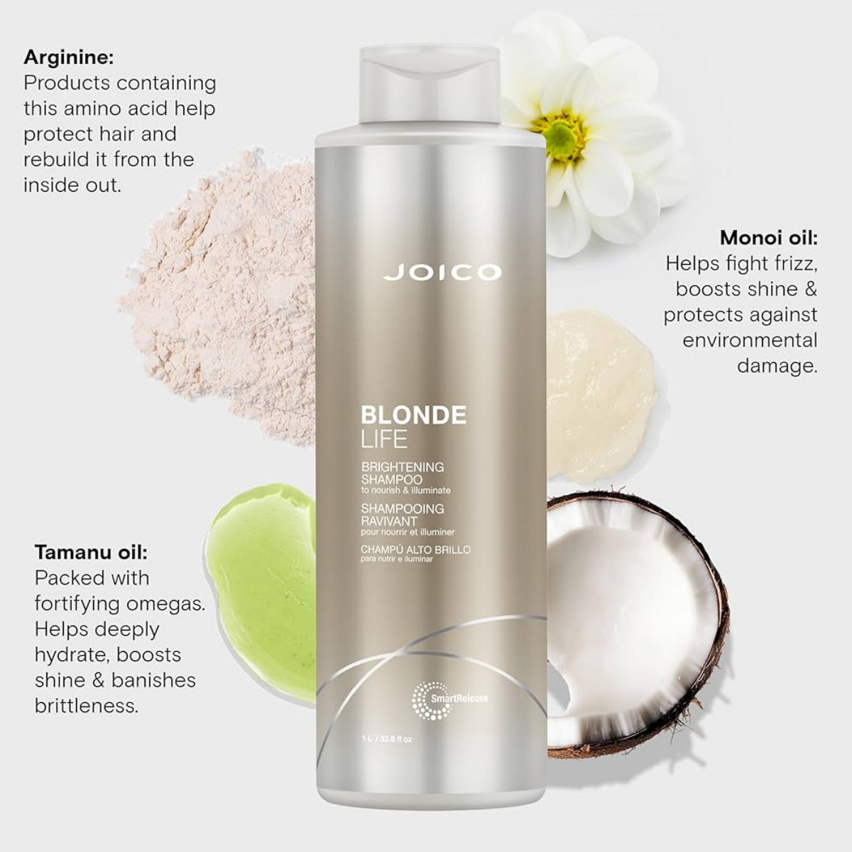 Joico Blonde Life Brightening Shampoo – For Soft, Smooth, Sulfate-Free Care of Blonde Hair