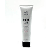 A white squeeze tube of AG Hair Care Sterling Silver Color Care Tinting Conditioner with a black cap, set against a plain white background.