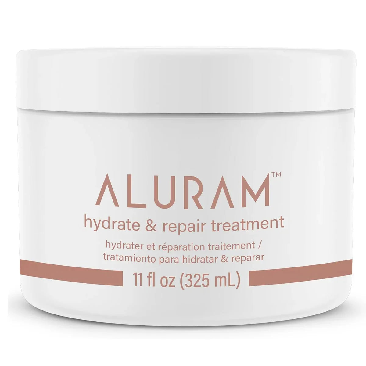 Aluram Hydrate & Repair Hair Treatment jar on a white background