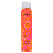 Amika Perk Up Plus extended clean dry shampoo in a tall aerosol can with a white cap, featuring a vibrant orange and pink retro floral pattern.