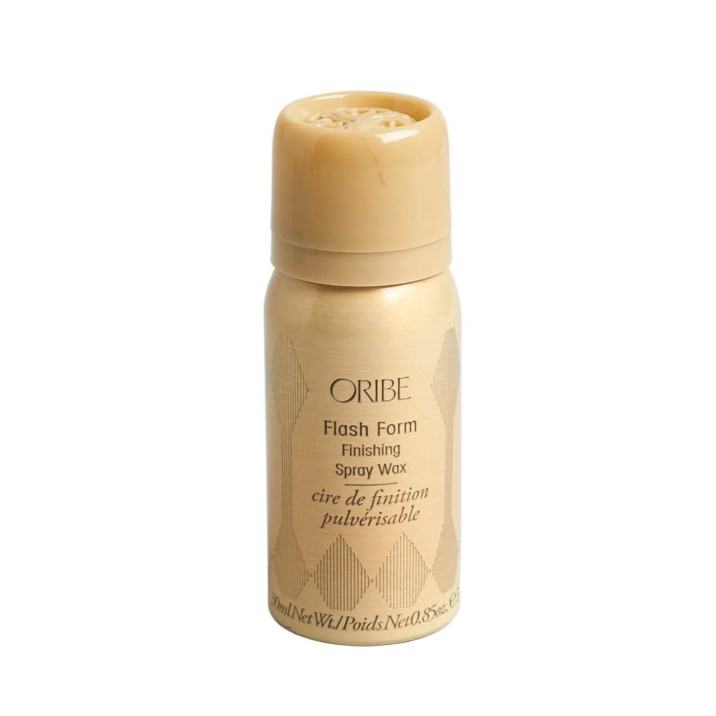 Oribe Flash Form Finishing Spray Wax bottle on a light gray background
