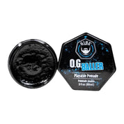 O.G Baller pomade jar with open lid on a white background