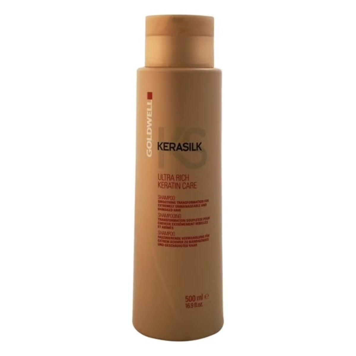 Goldwell Kerasilk Ultra Rich Keratin Care shampoo bottle on a white background
