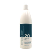 A bottle of Eurocolor 20 Volume 6% Universal Hair Developer on a solid white background.