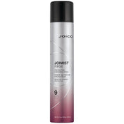 Joico Joimist Firm Protective Hair Spray in a 9 oz aerosol can, featuring a silver and dark pink gradient design with a black cap.