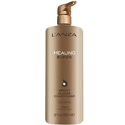L'ANZA Healing Blonde Bright Blonde Conditioner in a 32 fl oz pump bottle, featuring a metallic gold design on a white background.