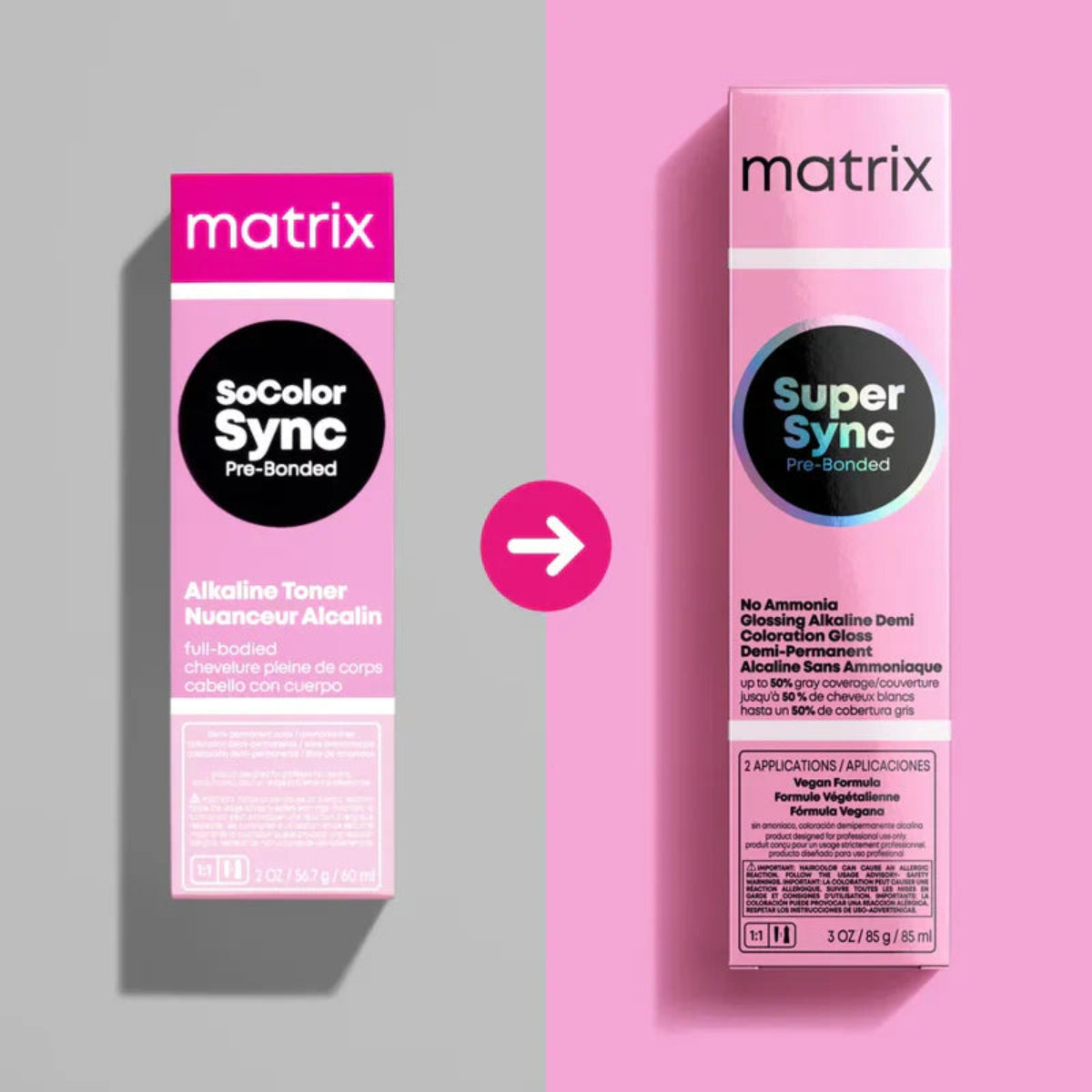 Insync Hair Matrix Super Sync Pre-Bonded Alkaline Demi-Permanent Hair Color 3oz ...