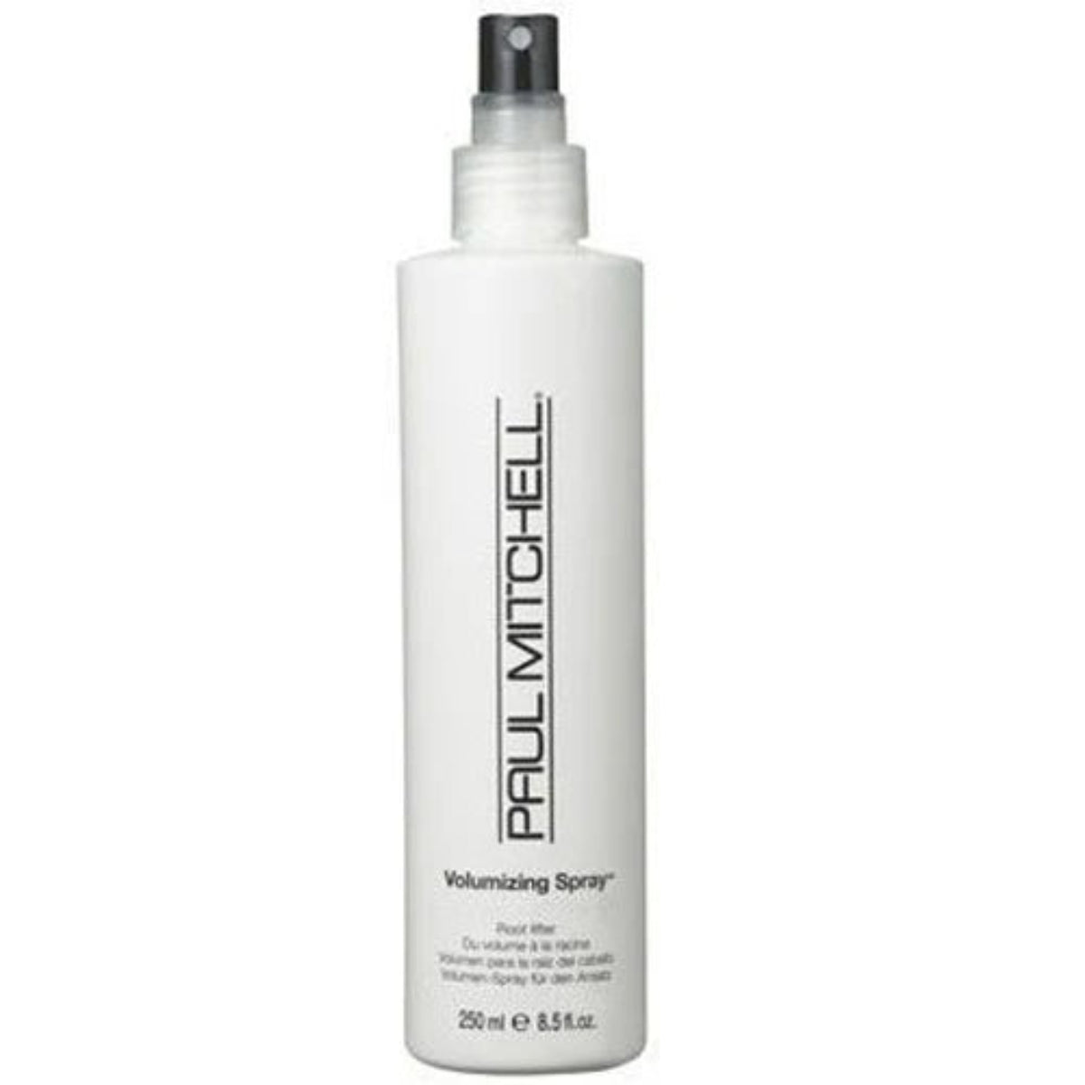 White spray bottle of Paul Mitchell Volumizing Spray on a white background