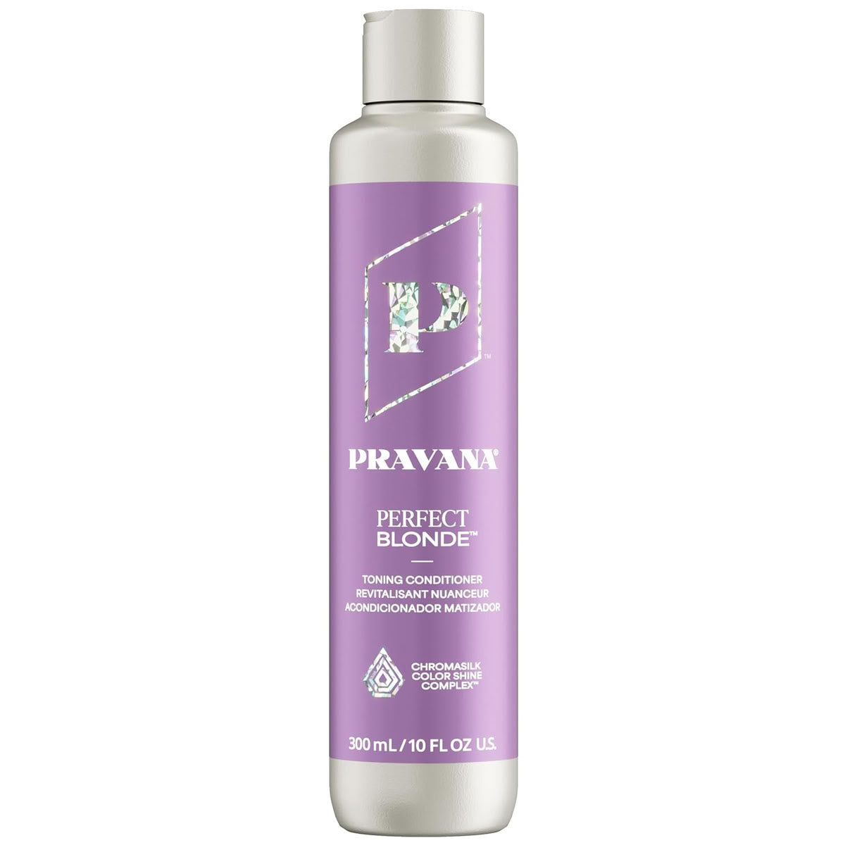 Pravana Perfect Blonde toning conditioner bottle on a white background