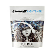 Package of #BlondeAF Lightener with a graphic of a woman and text on a white background
