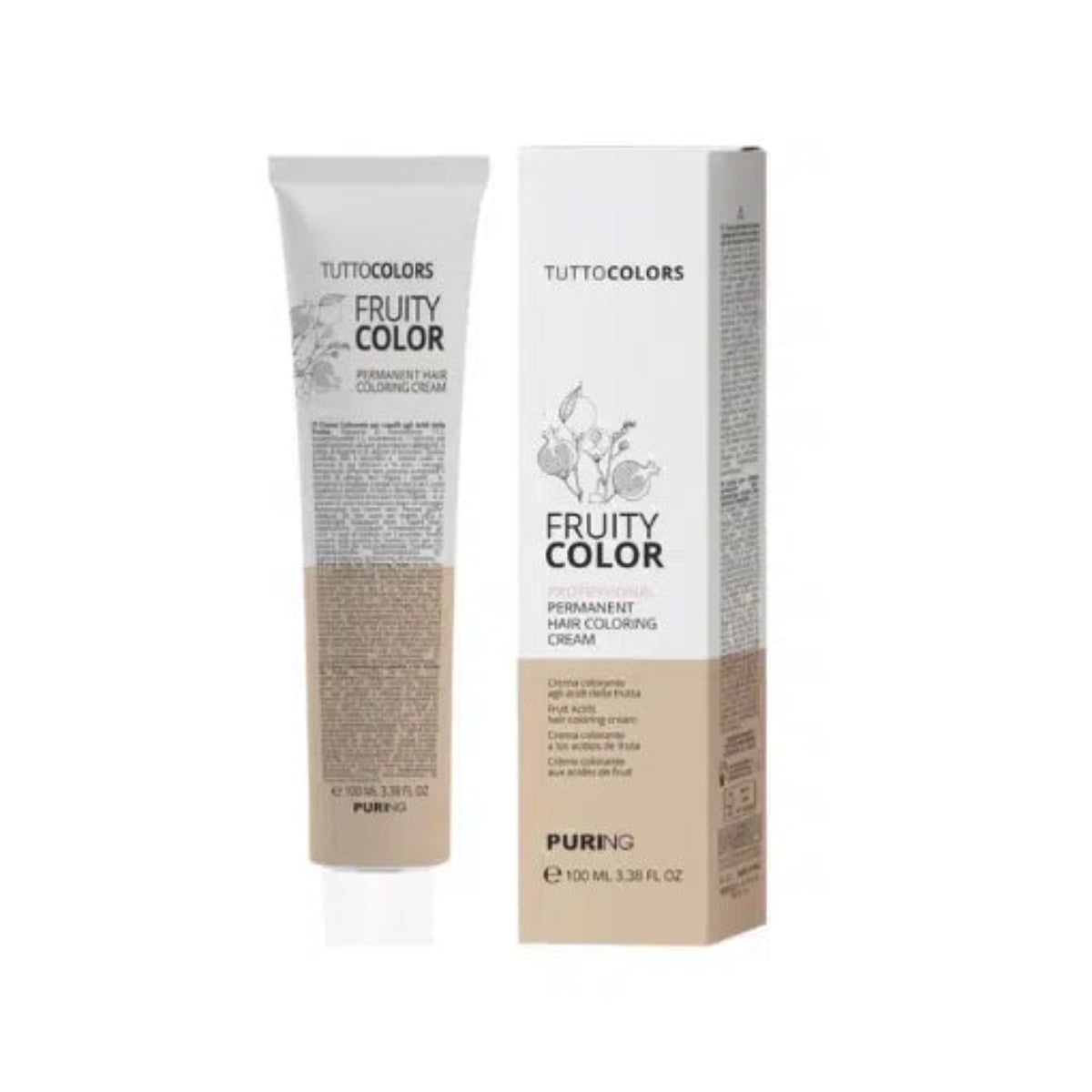TuttoColors Fruity Color hair coloring product with packaging on a white background