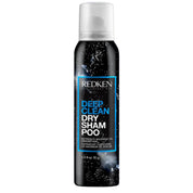 Redken Deep Clean Dry Shampoo can on a gradient blue and purple background