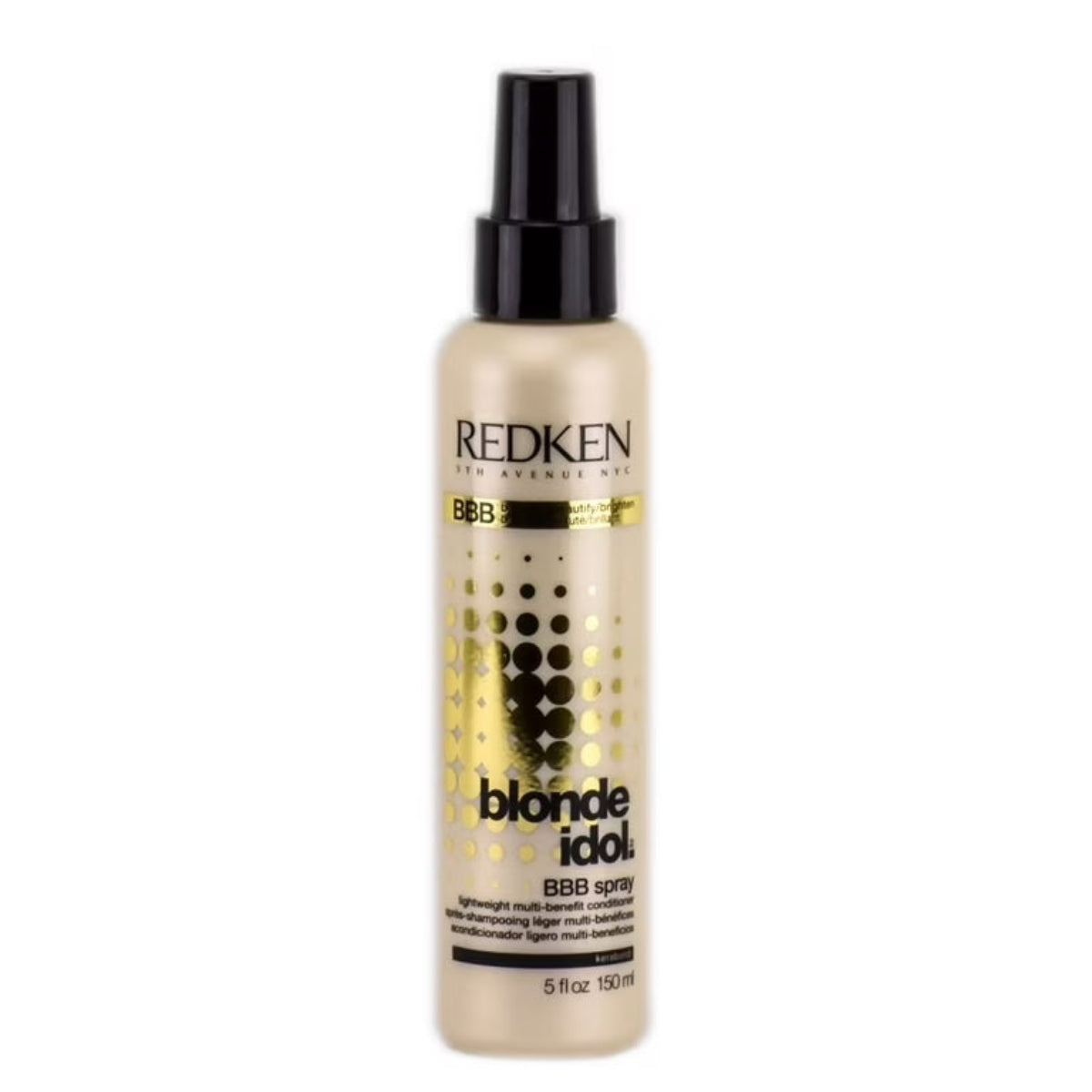Redken blonde idol BBB spray bottle on a white background