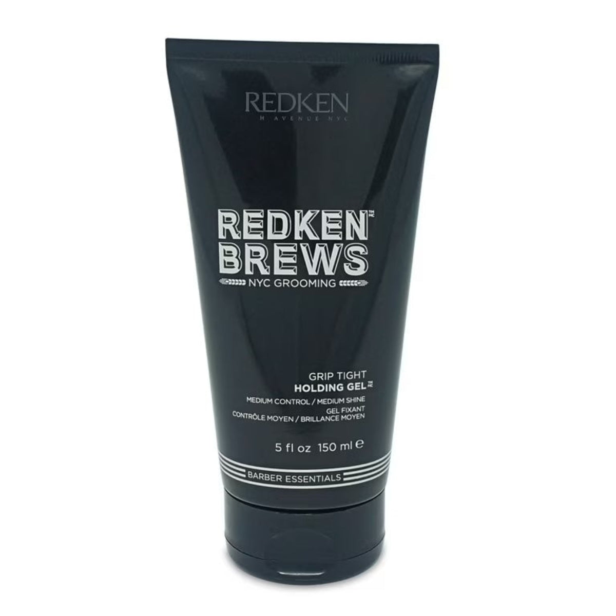 Redken Brews grip tight holding gel tube on a white background