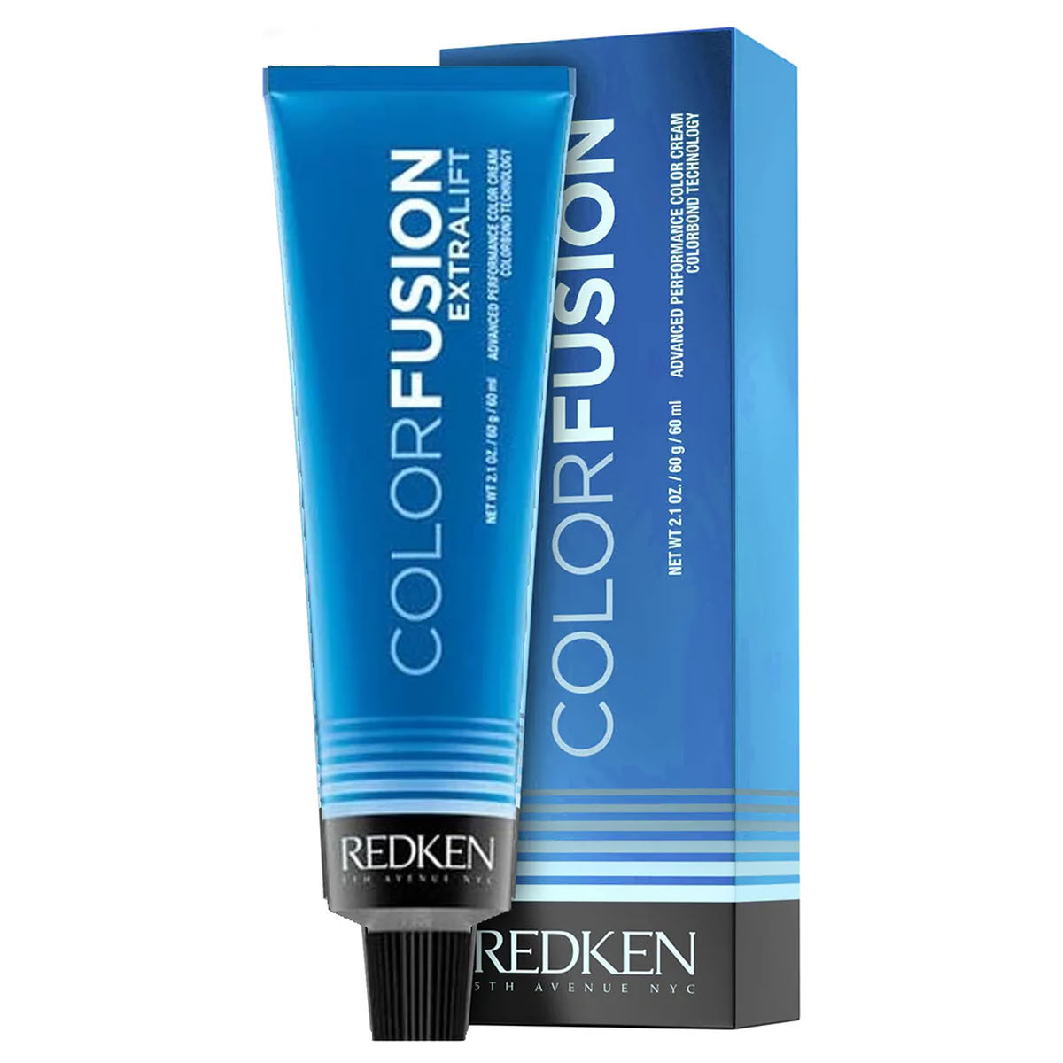 Redken Color Fusion Extra Lift Permanent Hair Color 2.1 oz product with packaging on a white background