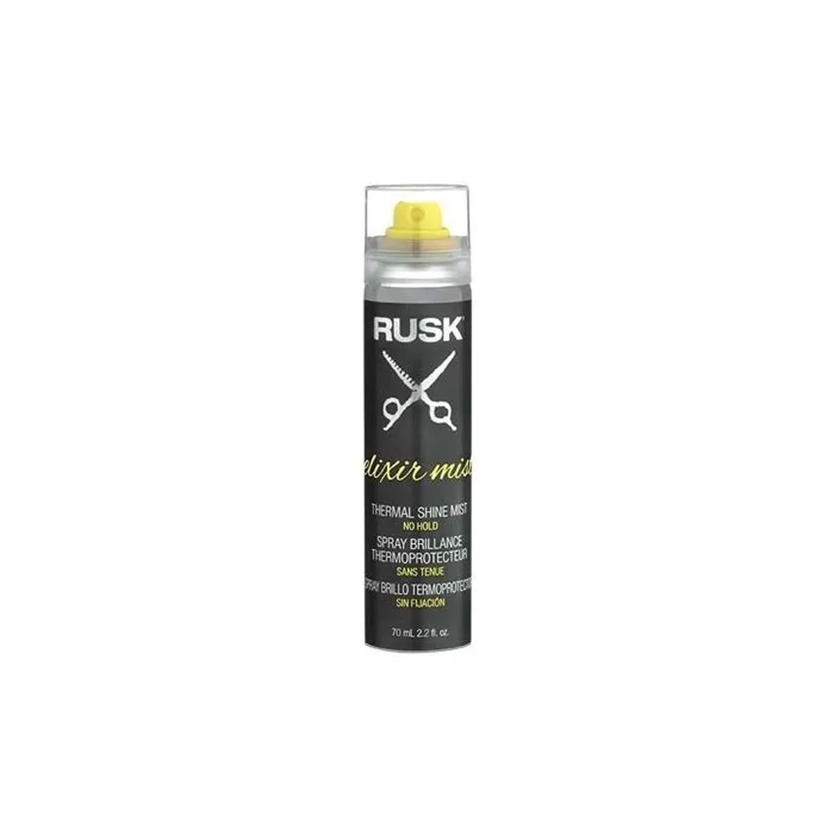 Rusk Elixir Mist Thermal Shine Mist on a white background