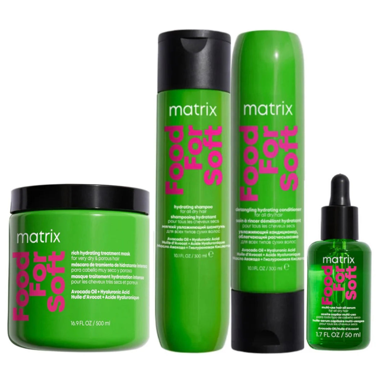 Matrix Food For Soft hair care product set on a white background