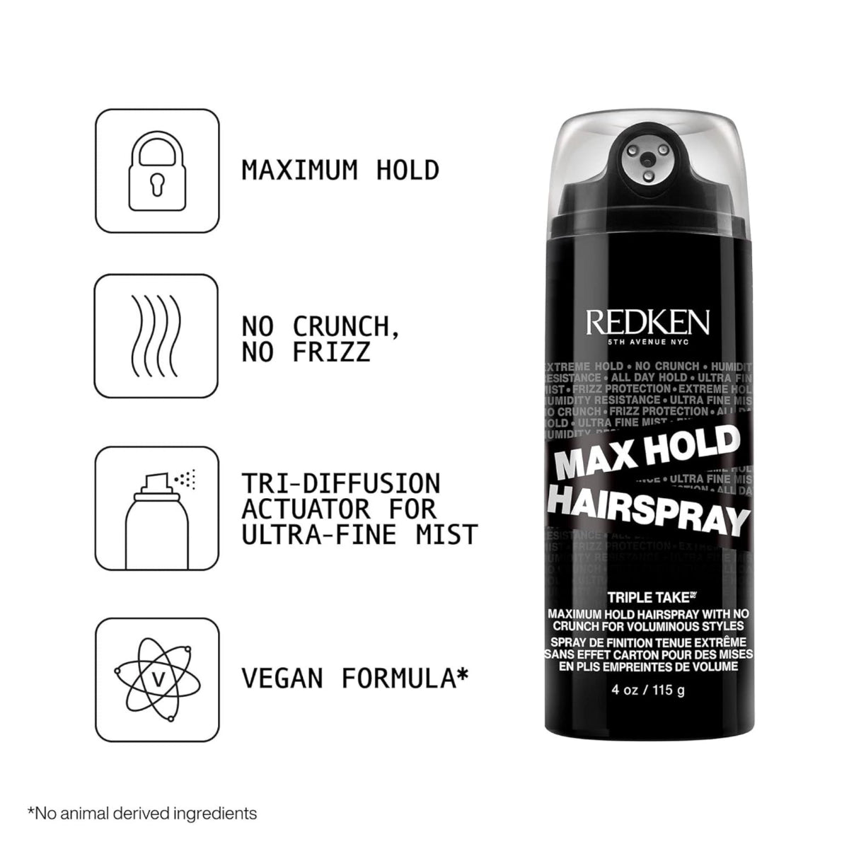 Redken Styling Max Hold Triple Take 32 Hairspray 4 oz – Extreme High-Hold Finishing Spray