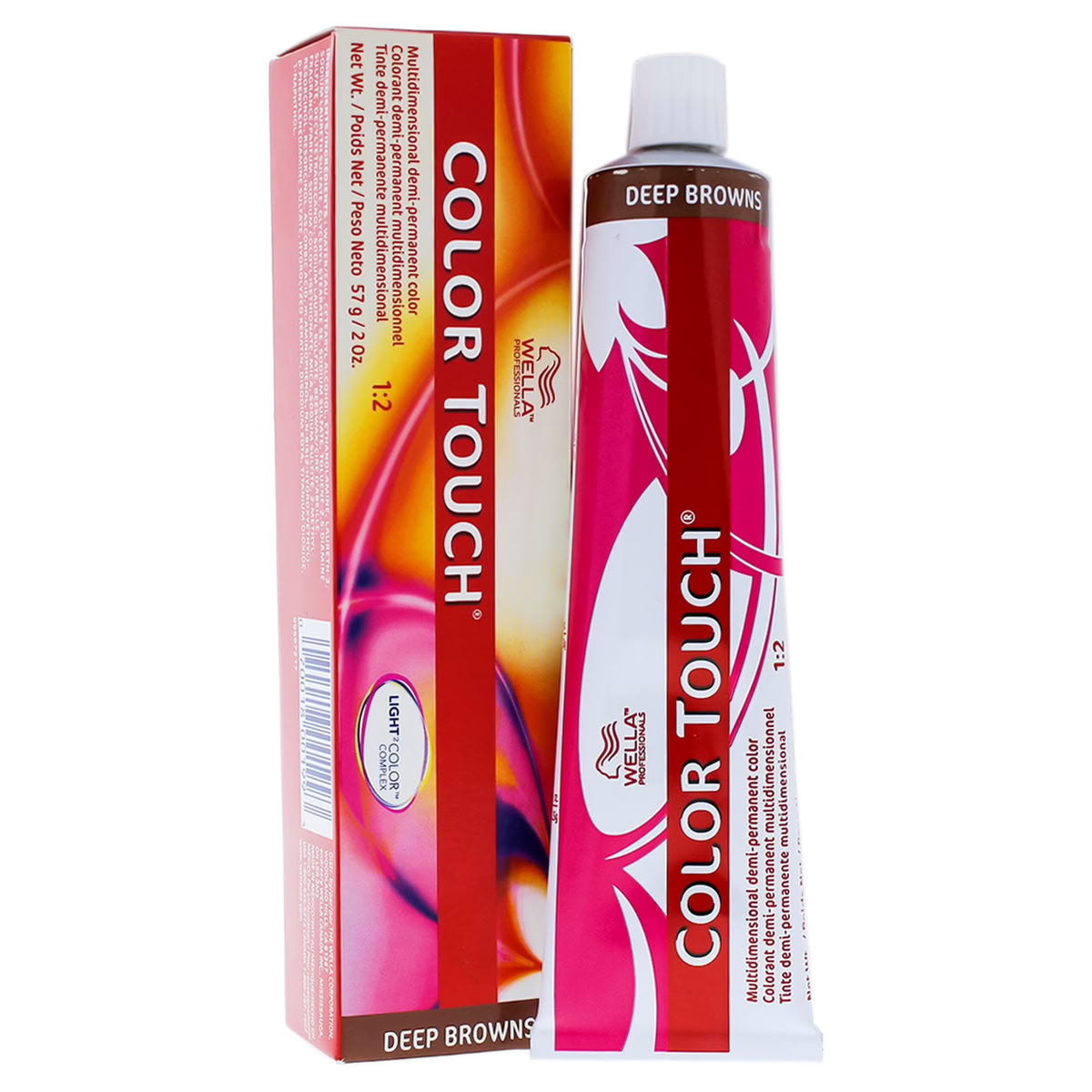 Wella Color Touch hair color box and tube on a white background