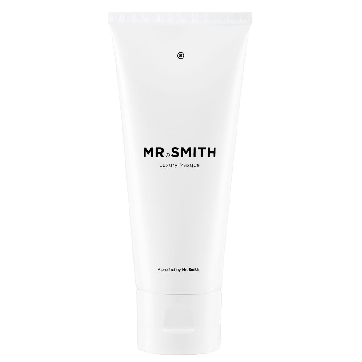 White tube of 'MR. SMITH Luxury Masque' on a white background