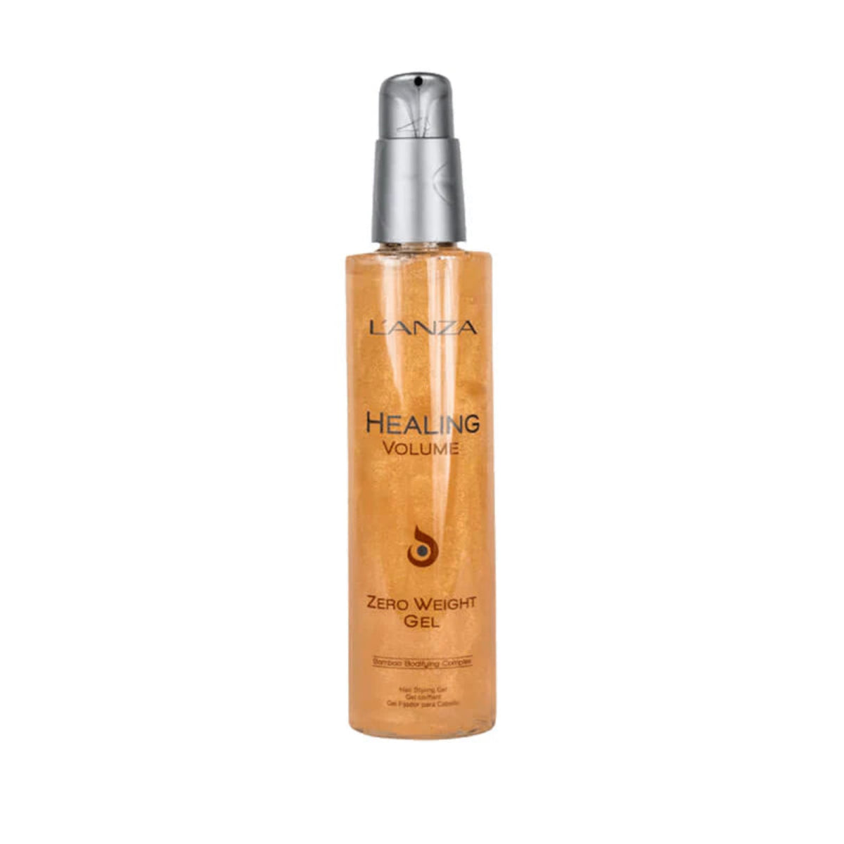 L'ANZA Healing Volume Zero Weight Gel bottle on a white background