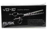 RUSK VG-10 Alpha 8-Tooth Shear with Rotating Thumb – Professional Texturizing Shears