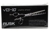 RUSK VG-10 Alpha 8-Tooth Shear with Rotating Thumb – Professional Texturizing Shears