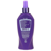 Purple bottle with a label on a white background
