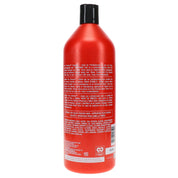 Red bottle with black cap on a white background