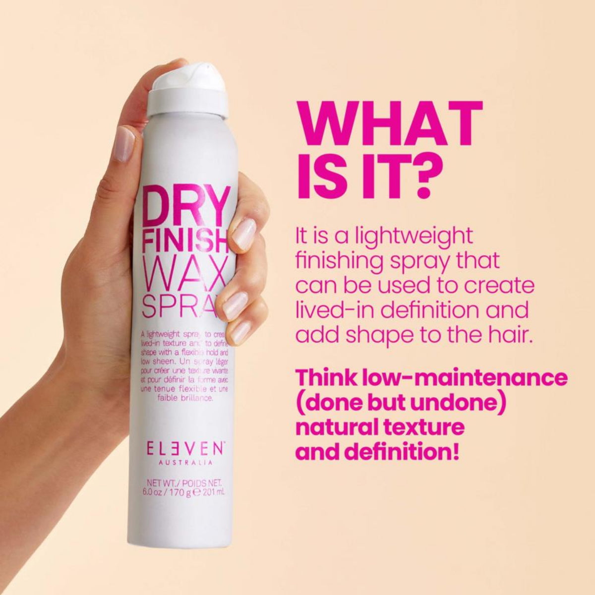 ELEVEN Australia Dry Finish Wax Spray  Flexible Hold Texture Spray