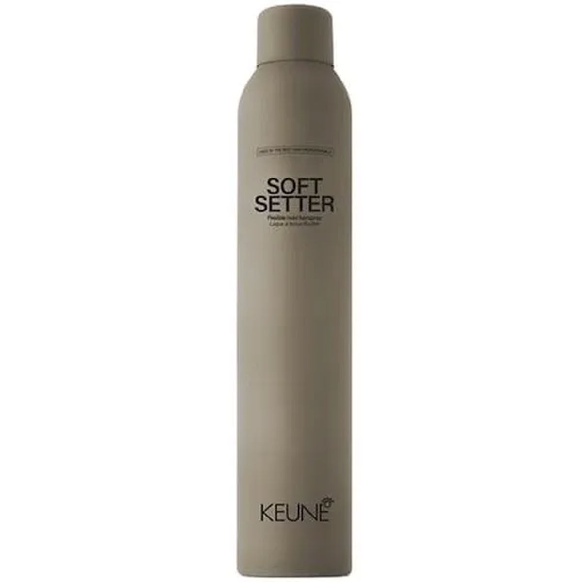 Keune Soft Setter spray bottle on a white background