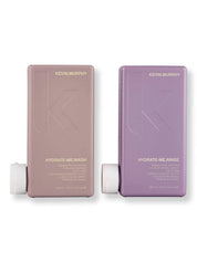 Two Kevin Murphy hair care products, Hydrate-Me Wash and Hydrate-Me Rinse, on a white background.