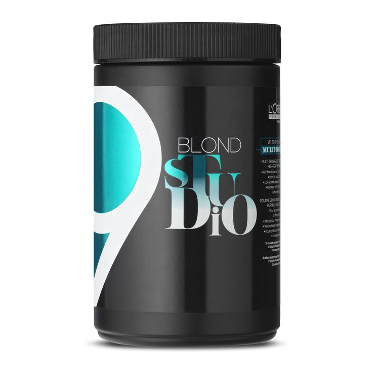 Black container with 'Blond Studio' branding on a white background