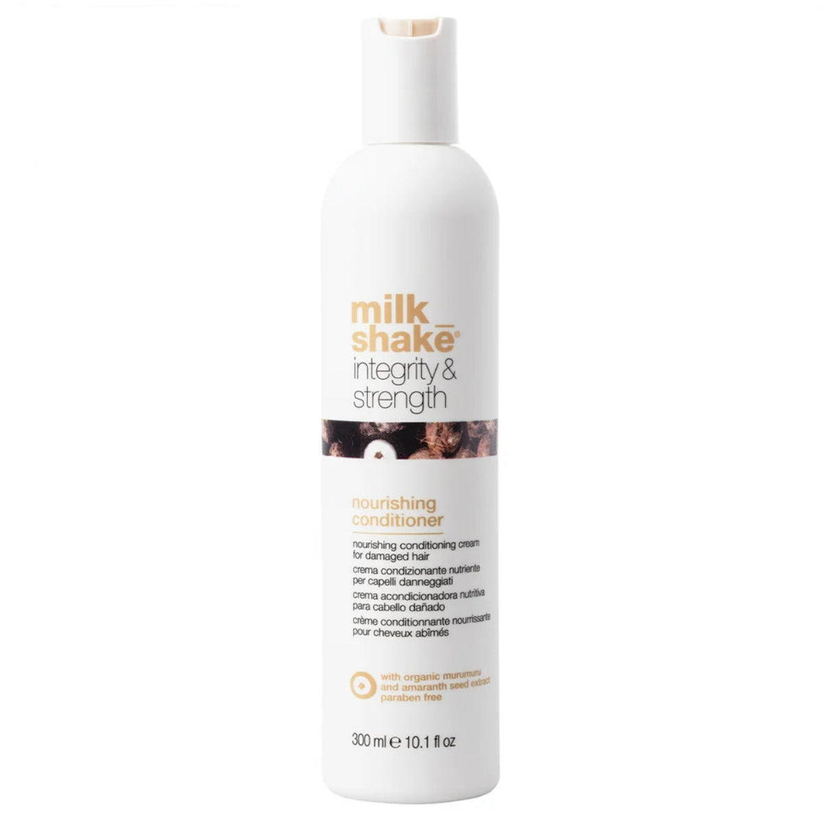 Milk Shake Integrity & Strength conditioner bottle on a white background