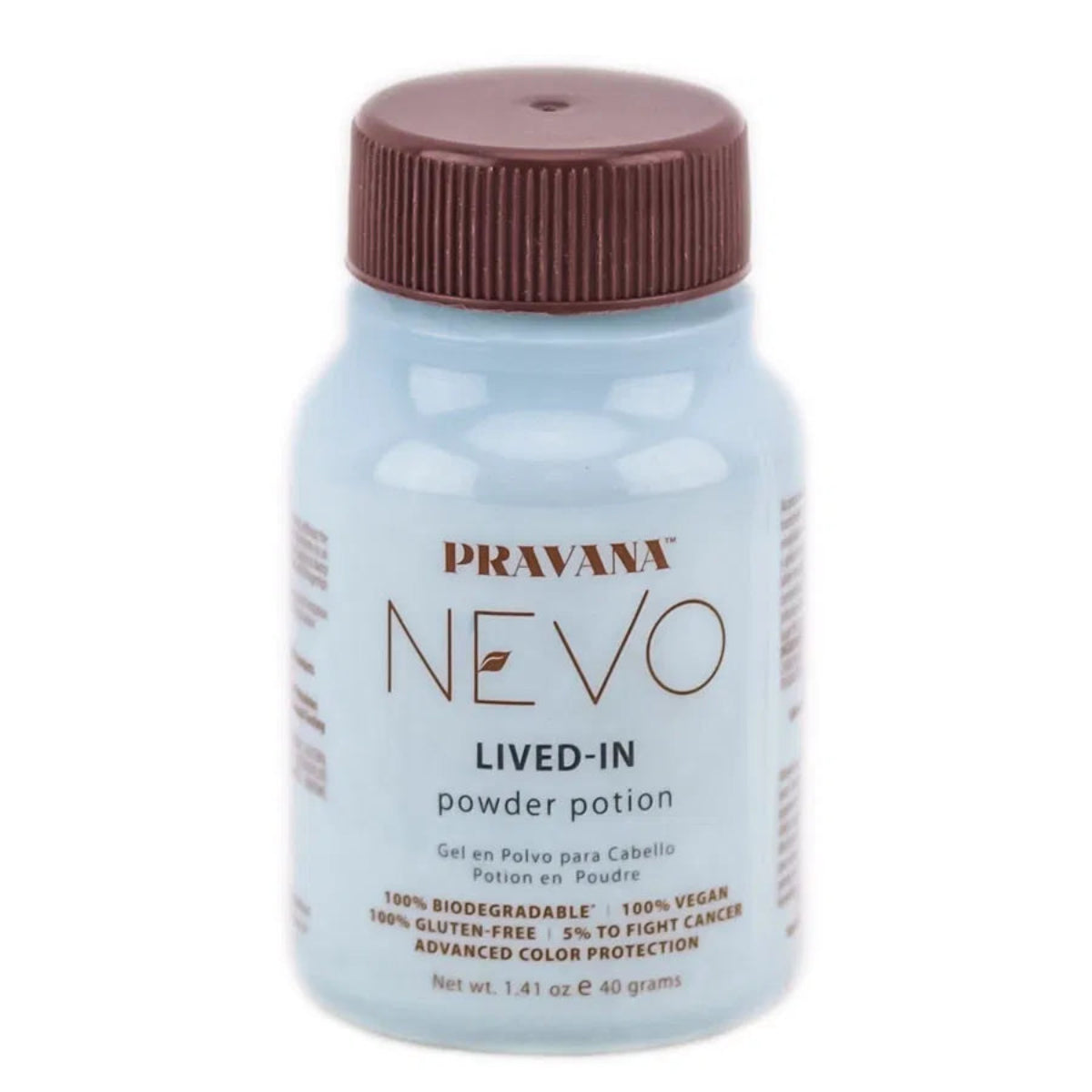 Pravana Nevo Lived-In powder potion bottle on a white background