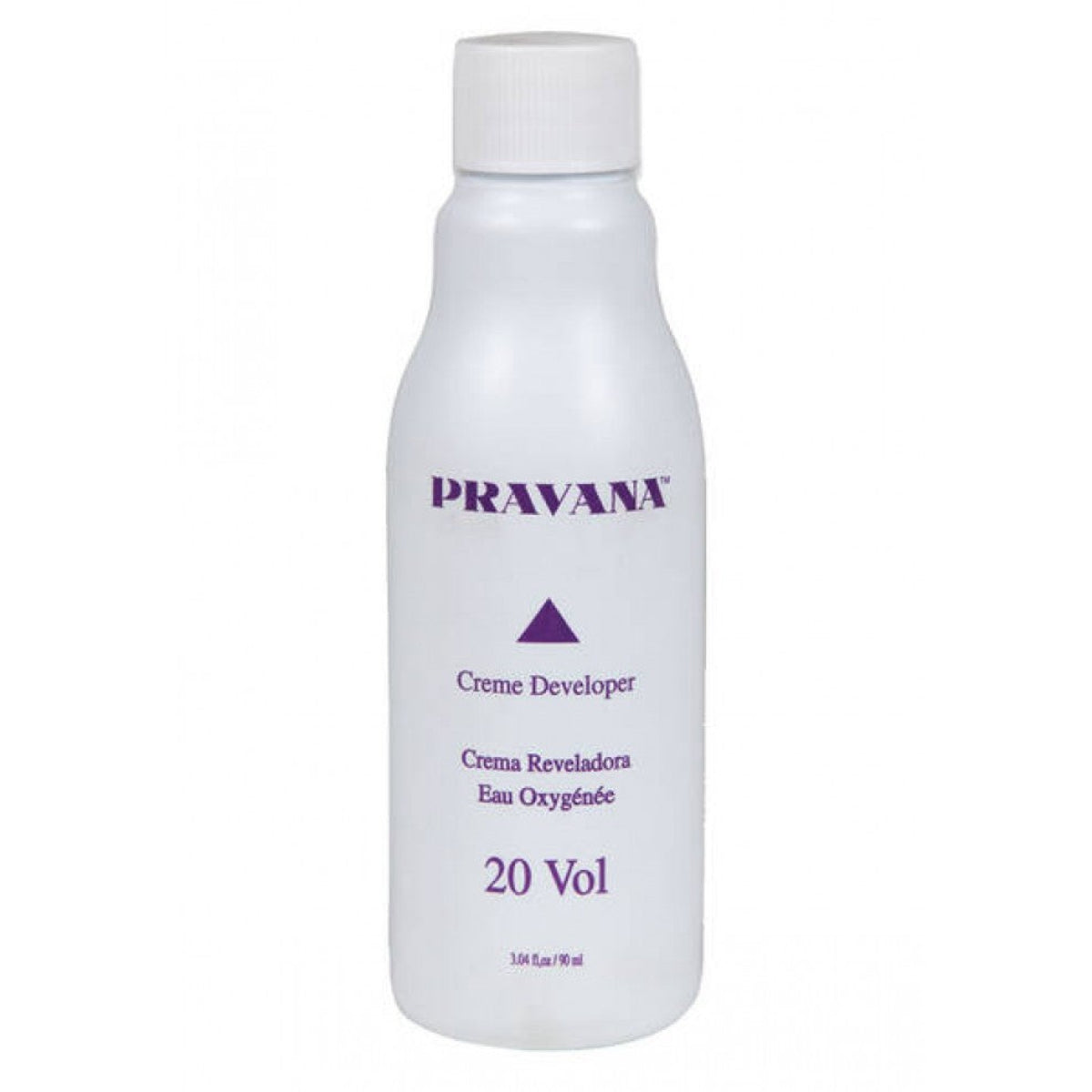 Pravana Creme Developer bottle on a white background