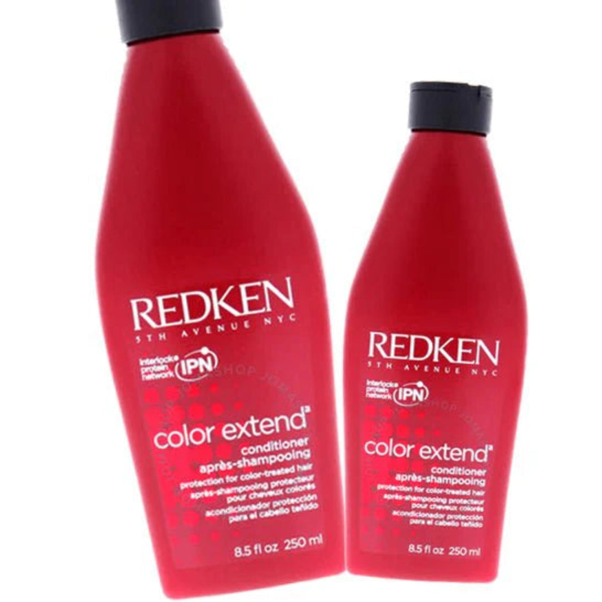 Two Redken Color Extend conditioner bottles on a white background